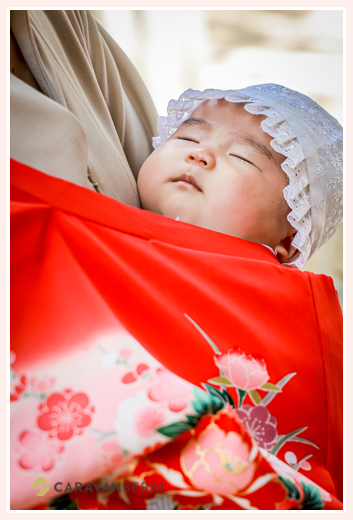 お宮参り　3か月の赤ちゃん　味美白山神社（春日井）