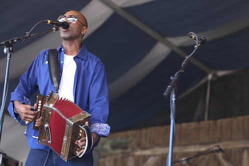 Curley Taylor & Zydeco Trouble at Jazz Fest 2023. Photo by Michele Goldfarb.
