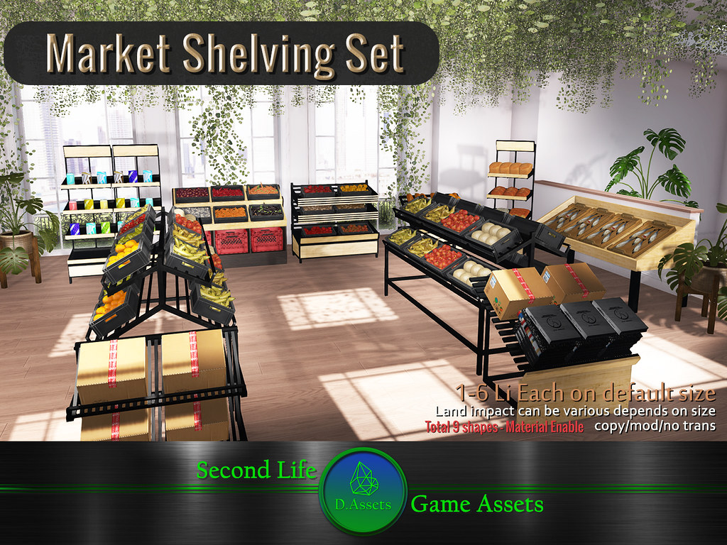 D.Assets Market Shelving Set1