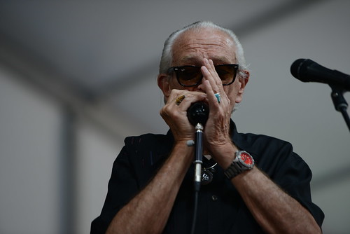 Charlie Musselwhite in the Blues Tent. Photo by Leon Morris.