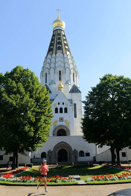 3872 Leipzig  ist eine kreisfreie Stadt   im Freistaat Sachsen;  Russische Gedächtniskirche, auch St.-Alexi-Gedächtniskirche zur Russischen Ehre - errichtet 1913 - Architekt  Wladimir Alexandrowitsch Pokrowski.