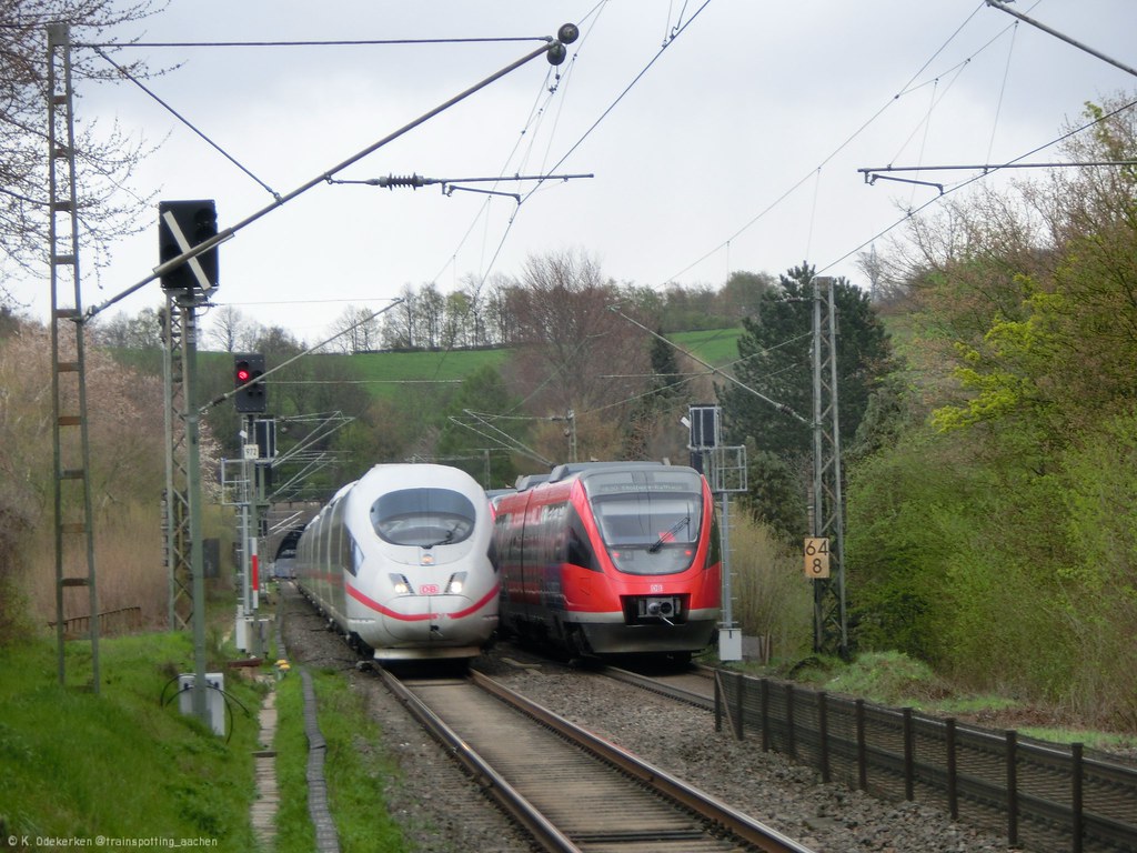 DB BR 643.2 / Talent / Euregiobahn / ICE INTERNATIONAL BR 406 / Eilendorf, 20.IV.2023