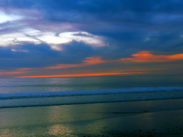 After Sunset/twilight/calm sea, beach/Southern California Shore