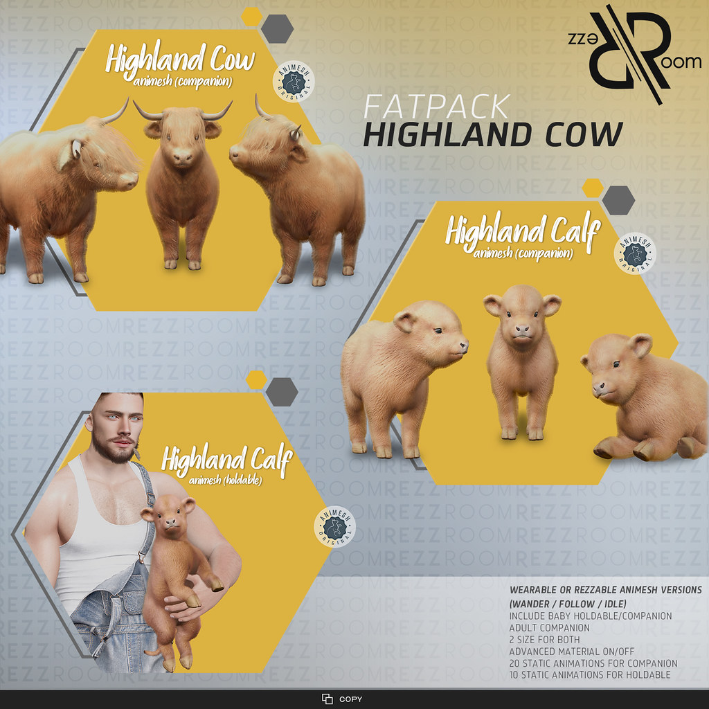 [Rezz Room] Highland Cow and Calf FATPACK