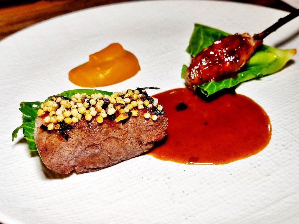 Mains - Rougie Magret Duck, Duck Tsukune, Ume Barbecue Sauce, Fermented Sweet Potato