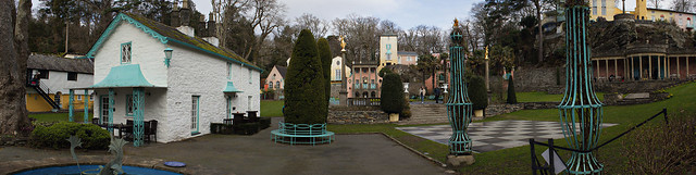 Portmeirion - The chess board and The Village