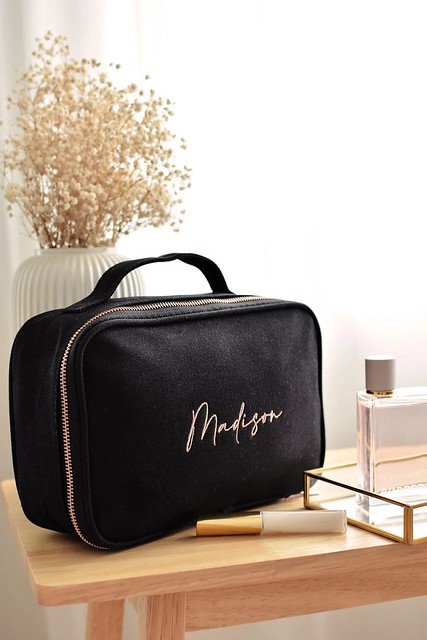 The Label House Black Personalized Vanity Bag | Travel in Style