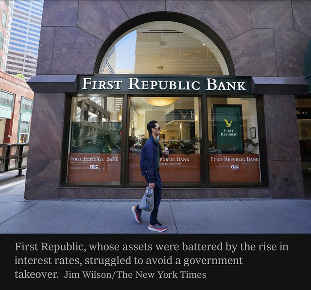 First Republic Bank Is Seized by Regulators and Sold to JPMorgan Chase As part of its deal, 84 First Republic branches in eight states will reopen as JPMorgan branches on Monday.