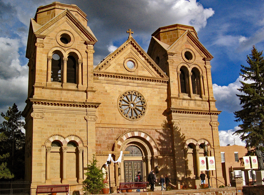 The Cathedral Basilica of Saint Francis of Assisi in Santa Fe, New Mexico, USA. Dedicated in 1887.