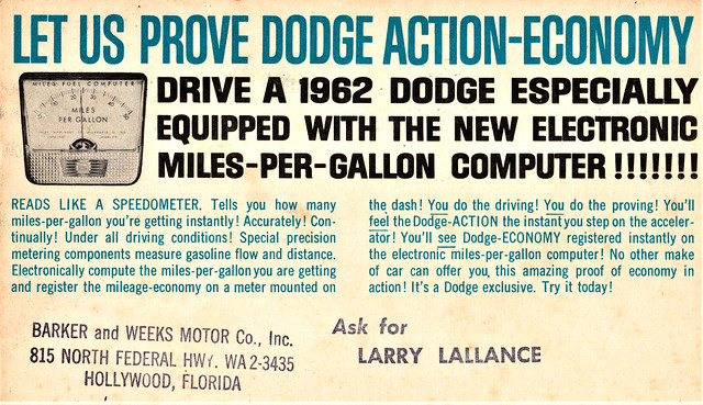 1962 Dodge MPG Computer