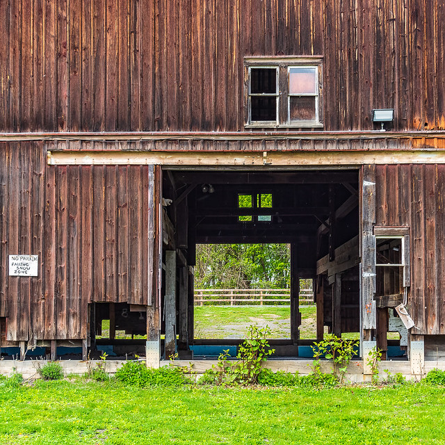 View through a barn