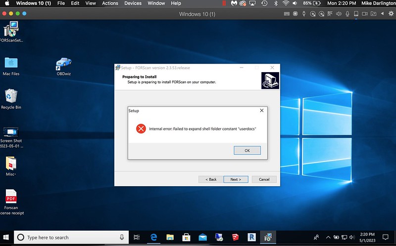 Internal error: Failed to expand shell folder constant “userdocs ...