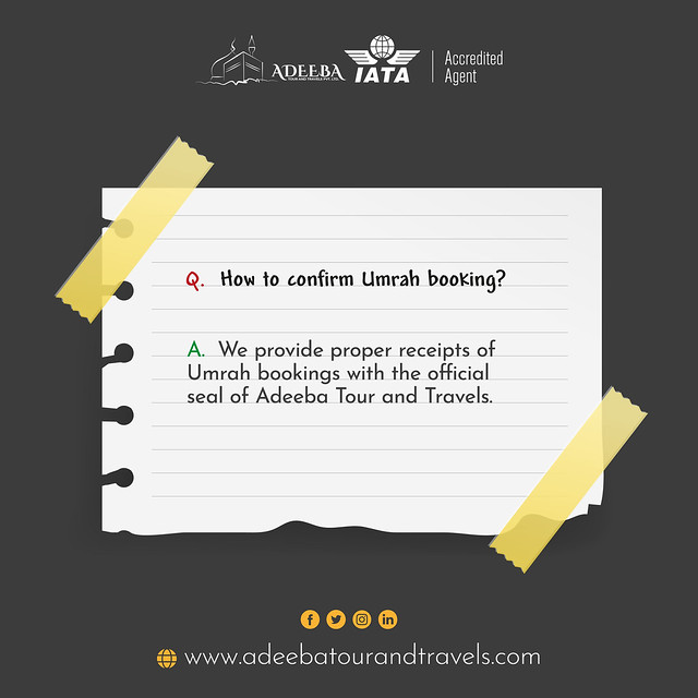 How to confirm Umrah booking?