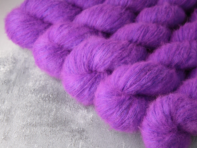 Fuzzy Lace – Brushed Baby Suri Alpaca & Silk hand dyed yarn 50g – ‘Ethereal’