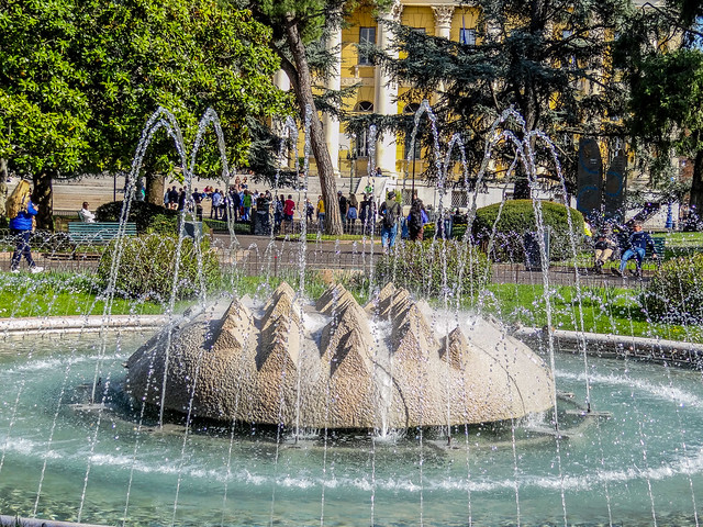 The park's fountain.