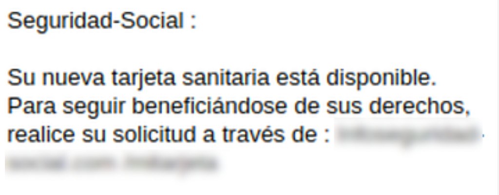 BARCELONA (SPAIN), 02 DE MAYO DE 2023- Se ha detectado una campaña de Smishing suplantando a la Seguridad Social en la que solicitan actualizar la tarjeta sanitaria, Lasvocesdelpueblo (3)