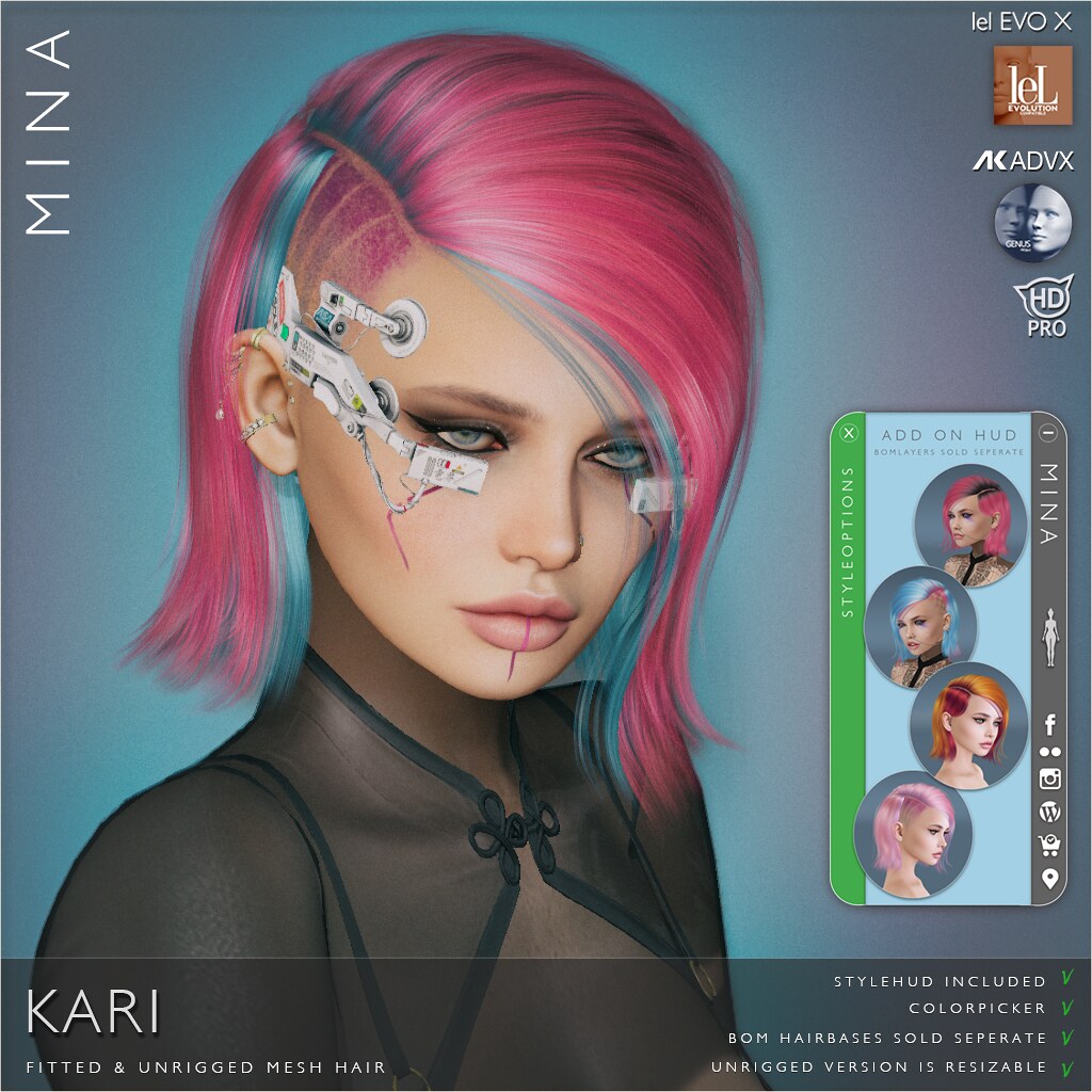 MINA Hair – Kari for CYBERPUNK!