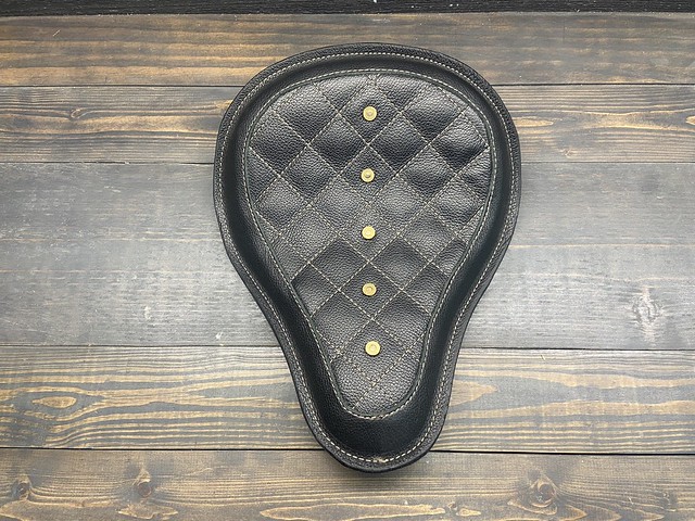 Diamond Stitch Pattern Motorcycle Seat with .45 Bullet Casing Rivets