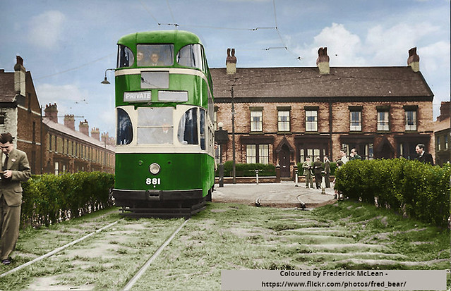 Liverpool tram No. 891 @ Arkles Ln. in colour