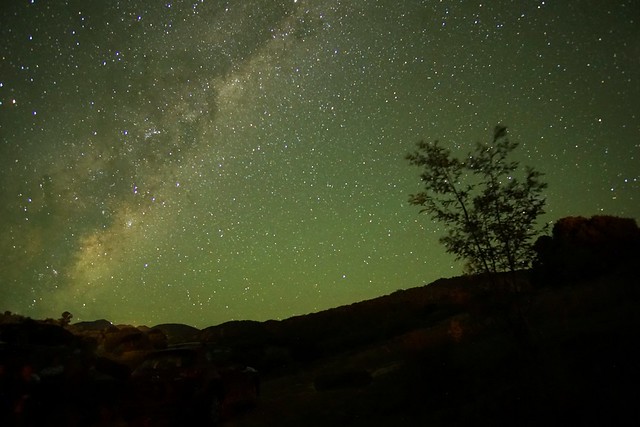 I suspect it is the faint glow of Aurora  Australis.Milky Way