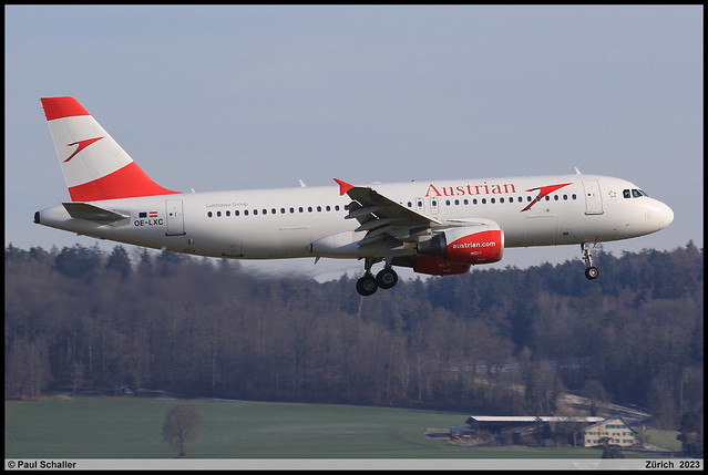AIRBUS A320 216 OE-LXC 3502 Austrian Zurich janvier 2023