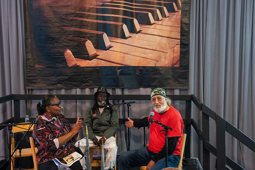 RAM interviewed by Maryse Dejean Jazz Fest day 4 on May 5, 2023. Photo by Ryan Hodgson-Rigsbee