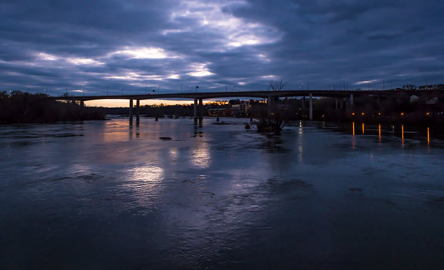 Moody James River in blue hour  (explored # 24, May 6th, 2023)
