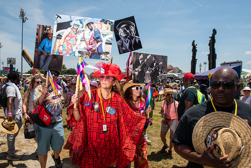 Family and friends of Walter Wolfman Washington pay tribute to him during Jazz Fest day 4 on May 5, 2023. Photo by Ryan Hodgson-Rigsbee
