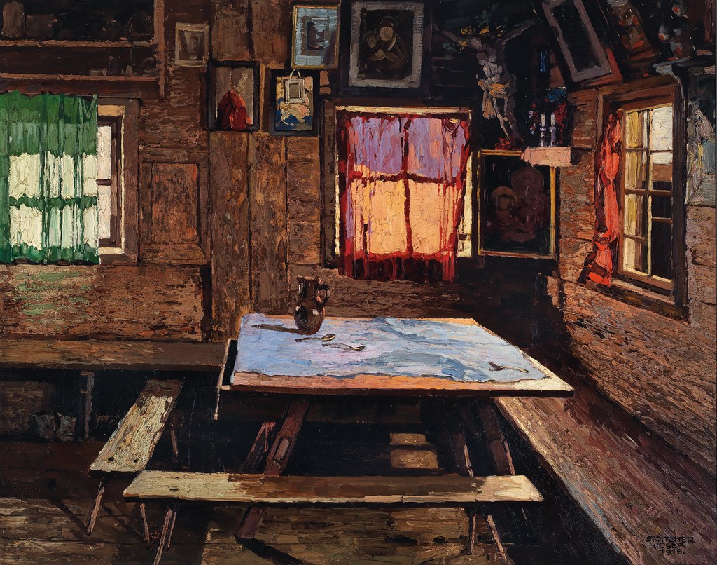 Josef Stoitzner «Sunlit room in a farmhouse», 1916