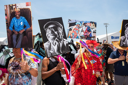 Family and friends of Walter Wolfman Washington pay tribute to him during Jazz Fest day 4 on May 5, 2023. Photo by Ryan Hodgson-Rigsbee