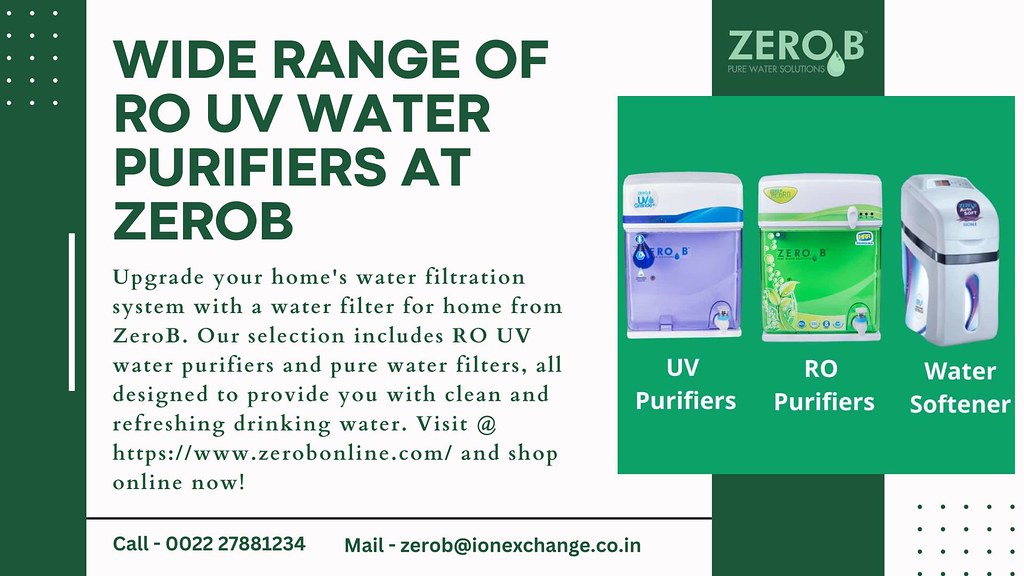 Wide Range of RO UV Water Purifiers at ZeroB