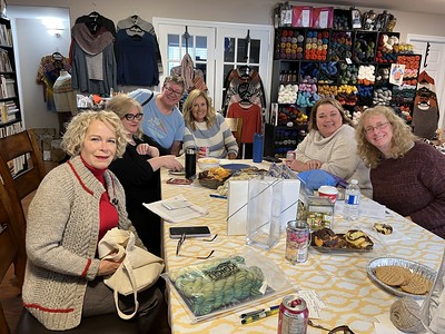 A few of the ladies who stayed for the LYS Day Knit Night just before they left for the evening!
