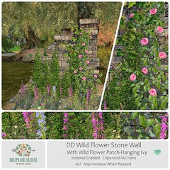 DD Wild Flower Stone Wall Collage AD