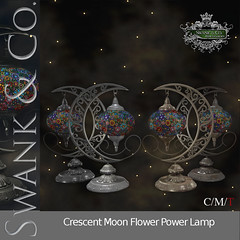 Swank & Co. Crescent Moon Flower Power Lamp