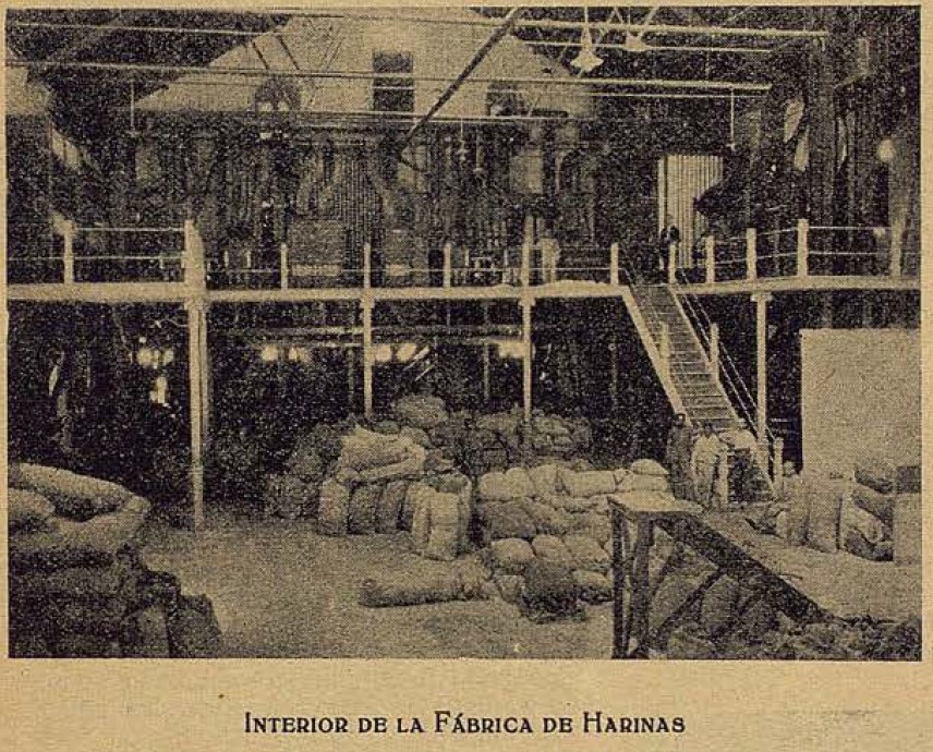 Interior de la Fábrica de harinas, mazapán y dulces "San José" de Castro y Compañía. El Castellano Gráfico, 14 de agosto de 1924.