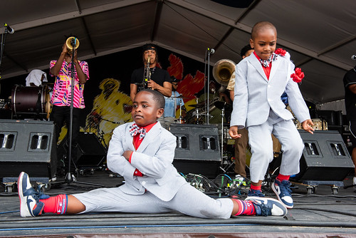New Breed Brass Band during Jazz Fest 2023 day 5 on May 5, 2023. photo by Ryan Hodgson-Rigsbee