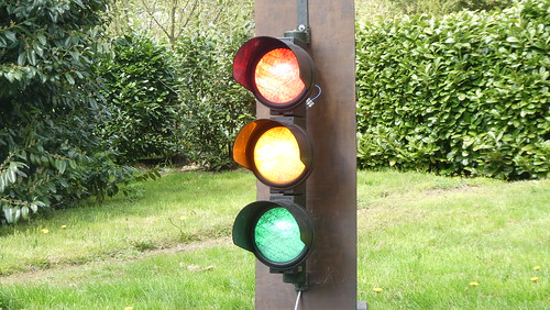 70s Signalbau Huber Designa Traffic Light with mirror lenses Ø200