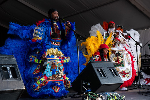 Big Chief Juan & Jockimo's Groove during Jazz Fest 2023 day 5 on May 5, 2023. photo by Ryan Hodgson-Rigsbee