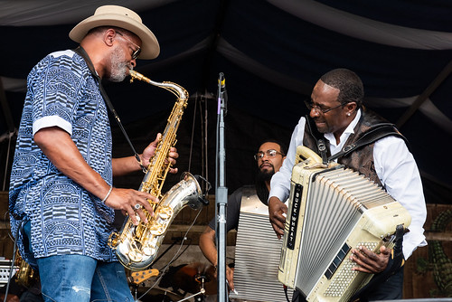 Buckwheat Zydeco Jr. and the II Song Partis Band Jazz Fest 2023 day 5 on May 5, 2023. photo by Ryan Hodgson-Rigsbee