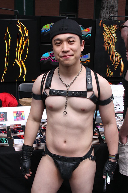 HOT YOUNG MUSCLE LEATHERMAN ! ~ photographed by ADDA DADA ! ~  DORE ALLEY FAIR 2022 ! ( safe photo )