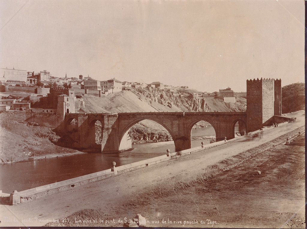 Vista del Puente de San Martín el jueves 7 de noviembre de 1889 por el francés R. Salleron. Colección personal de Eduardo Sánchez Butragueño