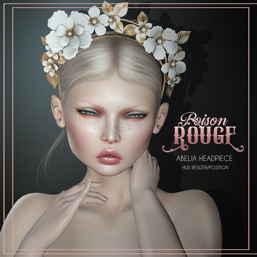 POISON ROUGE Abelia Headpiece White  in ANTHEM only for 50L$