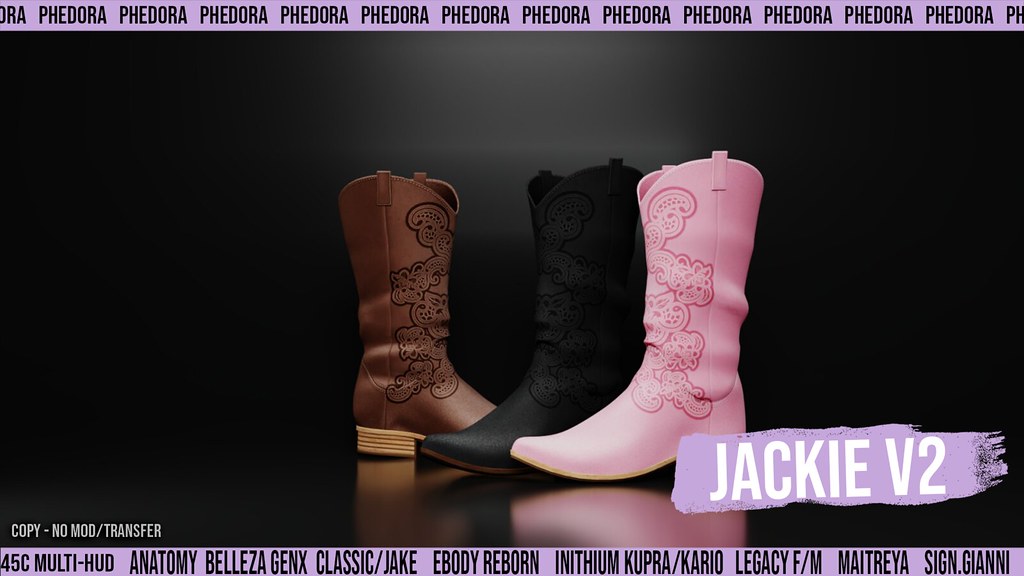 Phedora – "Jackie V2" Unisex Boots for The Saturday Sale ♥