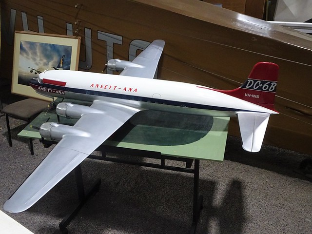 Hamilton Victoria. Big model of a Douglas D6 aircraft. Used by Ansett ANA airlines in Australia.  In the Ansett Transport Museum in Hamilton. Ansett Airlines had last flight in 2002.