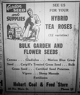 2023-05-07. 1952-04-10 Gazette, ad for Hobart Coal and Feed Store