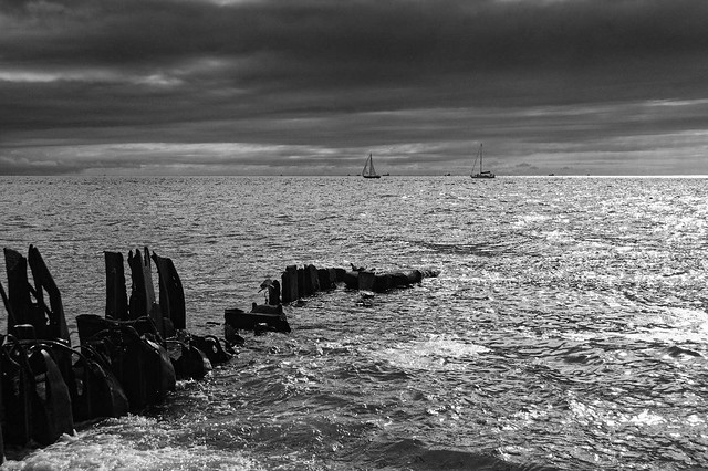 Le Havre, littoral, B&W, 23