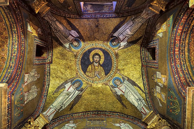 St Zeno Chapel ceiling mosaic, c820, Basilica di Santa Prassede all’Esquilino, Rome..