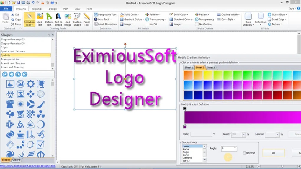 Working with EximiousSoft Logo Designer Pro 5.00 full license