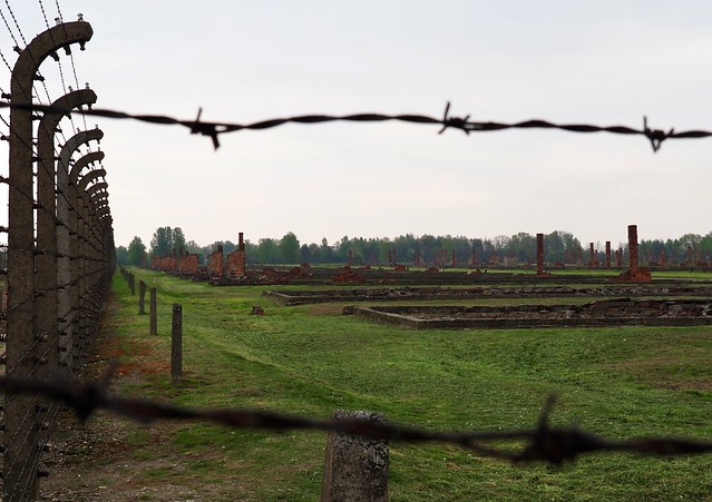 Remains of huts at Auschwitz-Birkenau