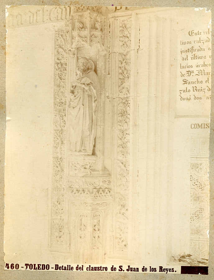 Detalle del Claustro de San Juan de los Reyes en Toledo en 1884. Fotografía de Miquel Matorrodona Maza. Archivo Municipal de Toledo.